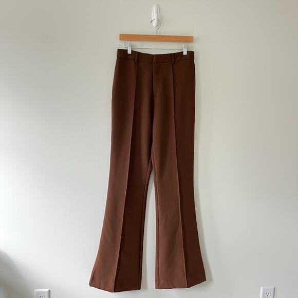 Because of Alice BOA NWT Wide Leg Suit Trouser Pants in Chocolate Brown Large - Picture 5 of 15